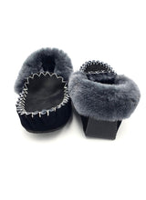 Load image into Gallery viewer, Black & Charcoal Moccasins
