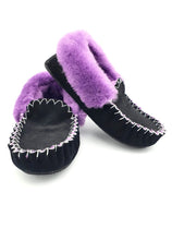 Load image into Gallery viewer, Black & Purple Moccasins