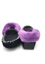 Load image into Gallery viewer, Black & Purple Moccasins