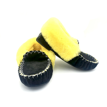 Load image into Gallery viewer, Black & Yellow Moccasins
