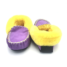 Load image into Gallery viewer, Purple & Yellow Moccasins