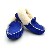Load image into Gallery viewer, Ocean Blue & White Moccasins