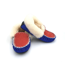 Load image into Gallery viewer, Red/Ocean Blue & White Moccasins