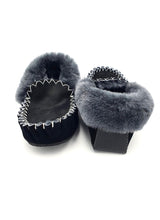 Load image into Gallery viewer, Black &amp; Charcoal Moccasins
