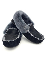 Load image into Gallery viewer, Black &amp; Charcoal Moccasins
