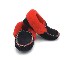 Load image into Gallery viewer, Black &amp; Red Moccasins
