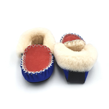 Load image into Gallery viewer, Red/Ocean Blue &amp; White Moccasins
