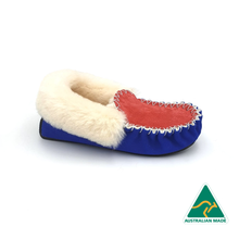 Load image into Gallery viewer, Red/Ocean Blue &amp; White Moccasins
